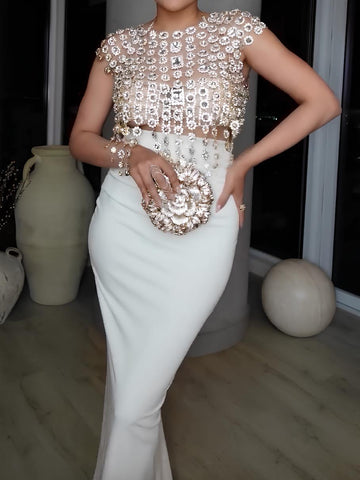 Bejeweled Gold Sleeveless Top