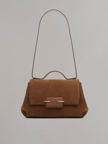 Suede Top Handle Bag