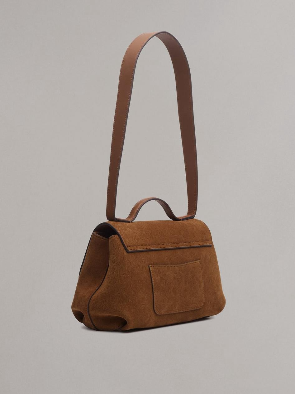 Suede Top Handle Bag