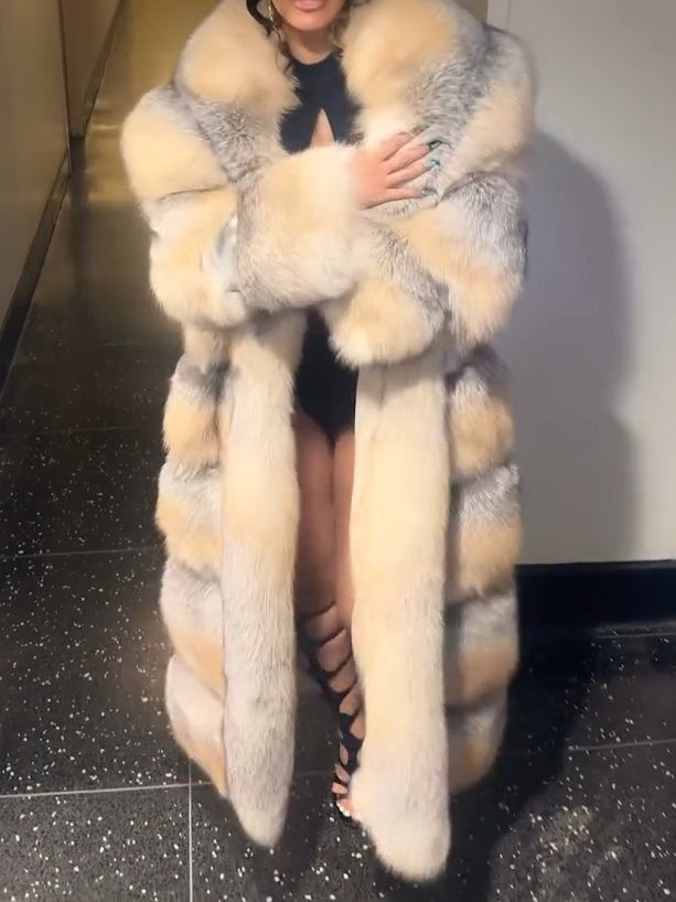 Golden Eco-friendly Fur Coat