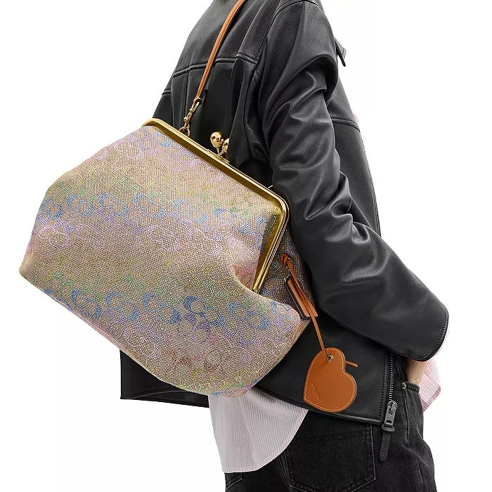 Rainbow Crystal Kisslock Bag