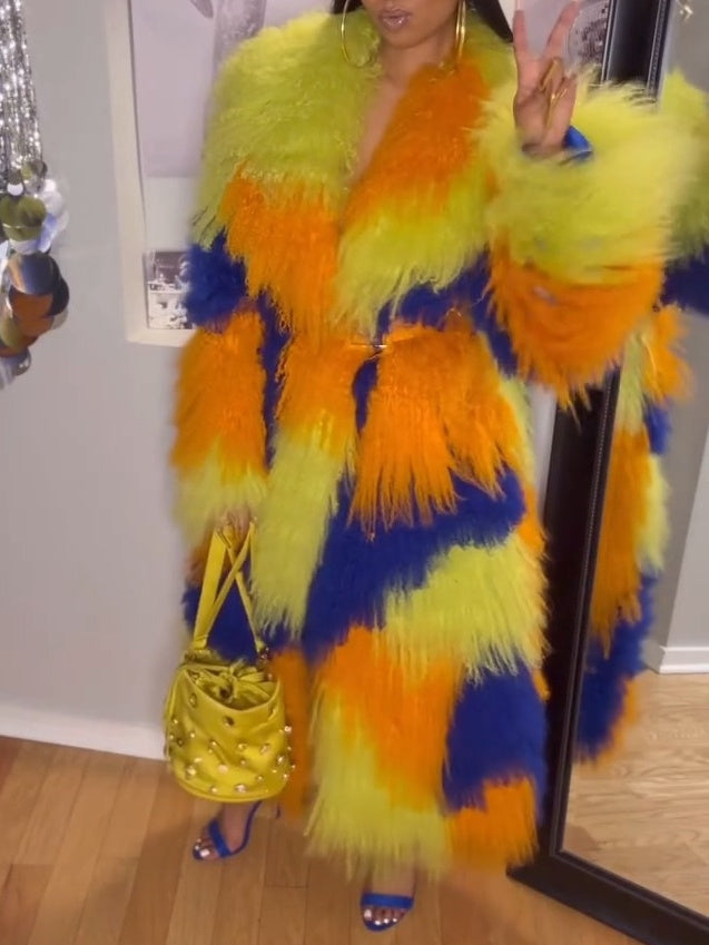 Mohair Fur Trench Coat