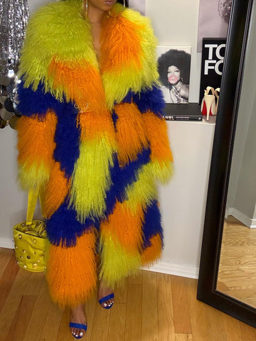 Mohair Fur Trench Coat