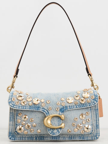 Crystal Denim Tabby Shoulder Bag