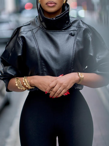 Leather Cropped Jacket