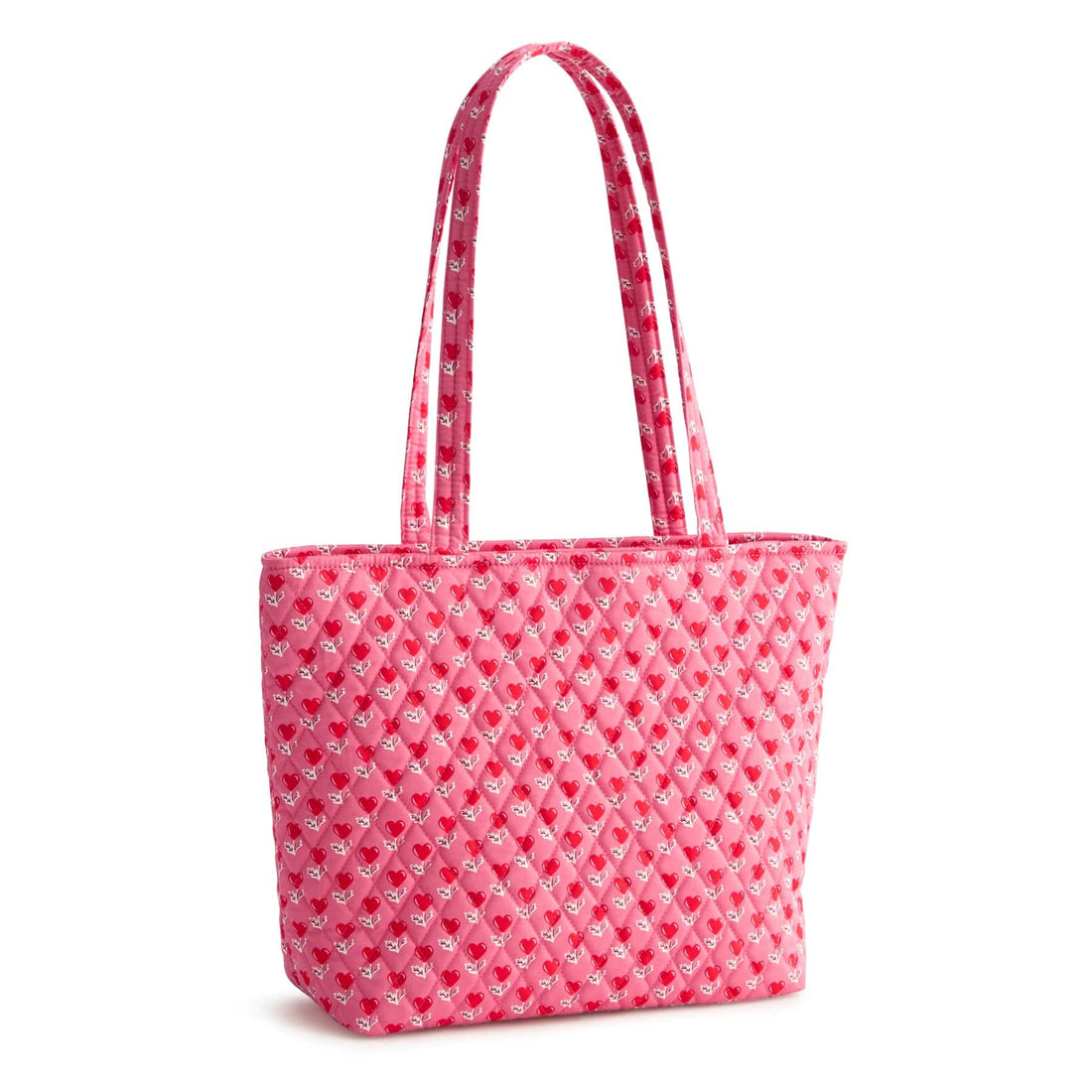 Pink Heart Print Tote Bag