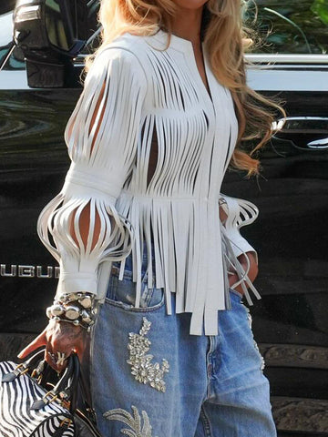 Hollowed Out Long Sleeve Jacket