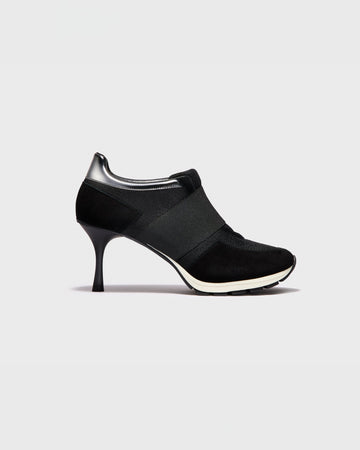 Chic Black Heeled Sneakers