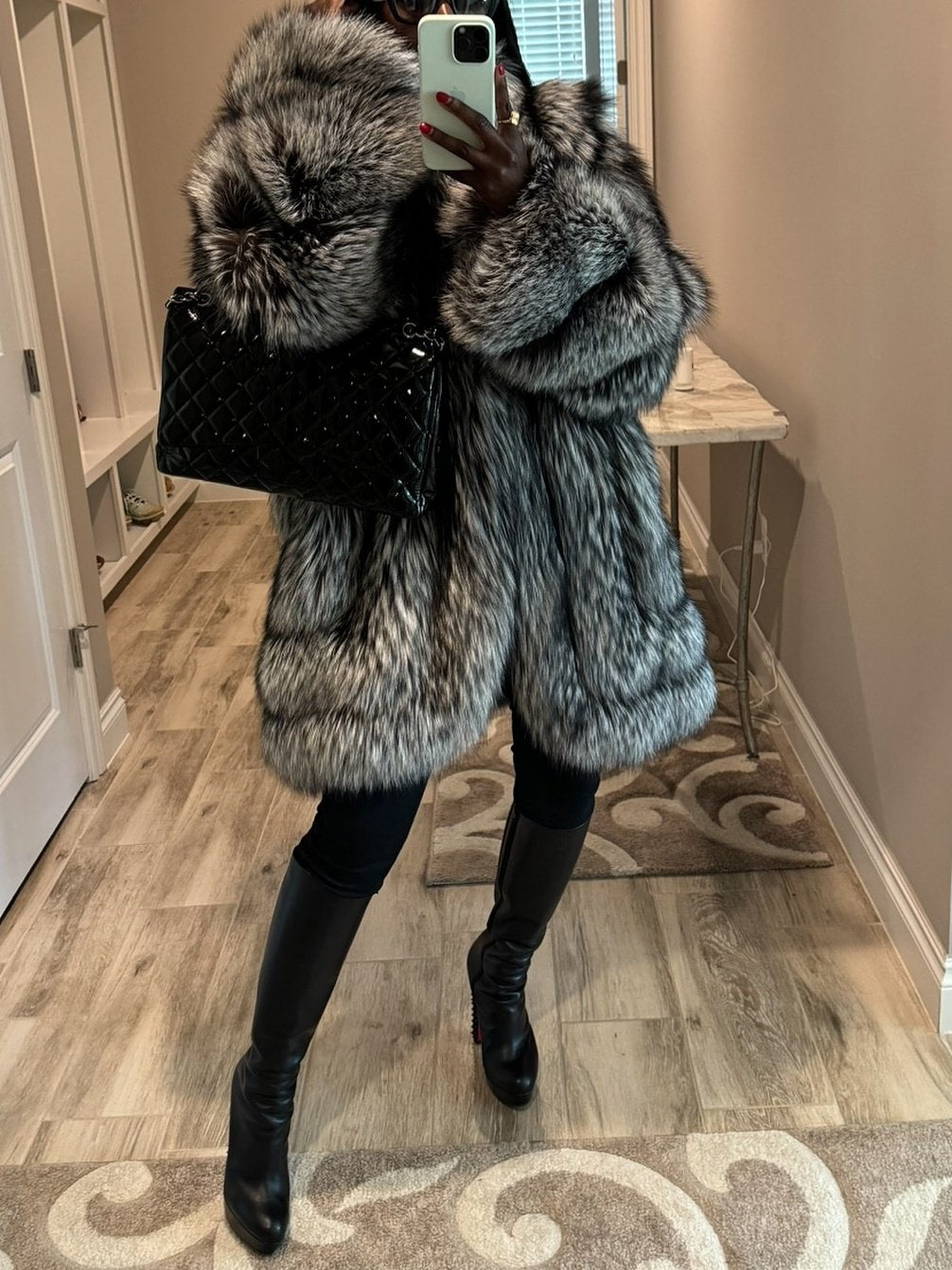 Silver Fox Fur Coat