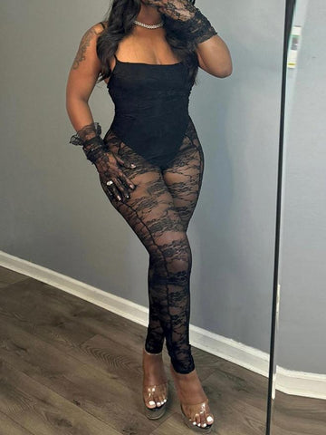 Lace High-stretch Jumpsuit